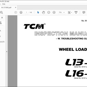 TCM WHEEL LOADER L13-3 L16-3 INSPECTION MANUAL - PDF DOWNLOAD