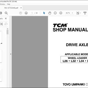 TCM WHEEL LOADER L26 L32 L34 L39 DRIVE AXLE SHOP MANUAL- PDF DOWNLOAD
