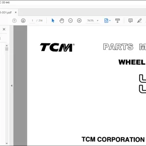 TCM WHEEL LOADER L27 L32-2 PARTS MANUAL PW-655B - PDF DOWNLOAD
