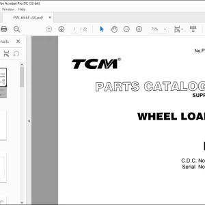 TCM WHEEL LOADER L27 PARTS CATALOG MANUAL - PDF DOWNLOAD