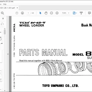 TCM WHEEL LOADER850-2 PARTS MANUAL651-2B-1  - PDF DOWNLOAD