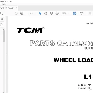 TCM WHELL LOADER (Supplement) Parts Catalogue Manual SN00832 - PDF DOWNLOAD