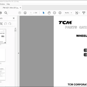 TCM Wheel Loader E804-2 E806-2 Parts Manual PW601-MA - PDF DOWNLOAD