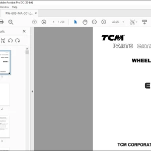 TCM Wheel Loader E806-2 Parts Manual PW603-MA - PDF DOWNLOAD