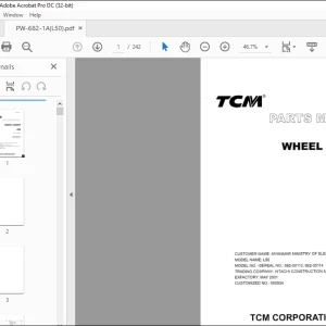 TCM Wheel Loader L 50 Parts Manual PW-682-1A -  PDF DOWNLOAD