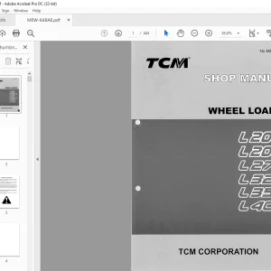 TCM Wheel Loader L20 L20-2 L27 L32-2 L35 L40 Shop Manual MEW-648AE -  PDF DOWNLOAD