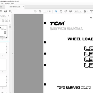TCM Wheel Loader L26 L32 L34 L39 Service Manual SEW-675AE -  PDF DOWNLOAD