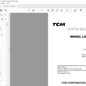 TCM Wheel Loader L40 Parts Manual PW-679-1A - PDF DOWNLOAD