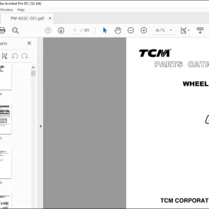 TCM Wheel Loader L6-2 Parts Manual PW-603C - PDF DOWNLOAD