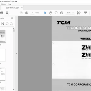 TCM ZW220 ZW250 Wheel Loader Technical Manual SEW-6CGAE - PDF DOWNLOAD