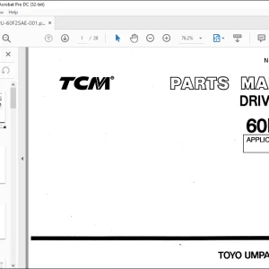 TCM w170 60F-25 Drive Unit PARTS MANUAL - PDF DOWNLOAD
