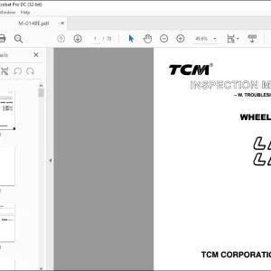 TCM Wheel Loader L13-2 L16-2 Inspection Manual M-014BE - PDF DOWNLOAD