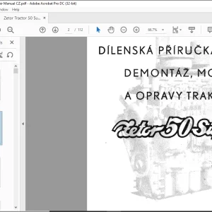 ZETOR TRAKTORU 50 SUPER DILENSKÁ PŘÍRUČKA - PDF DOWNLOAD (Czech)