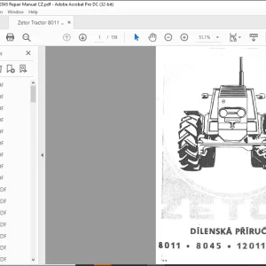 ZETOR Traktor 8011 8045 12011 12045 DILENSKÁ PŘÍRUČKA   - PDF DOWNLOAD (Czech)