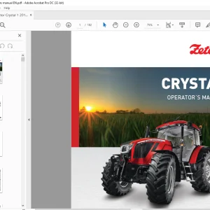 Zetor Crystal 150 160 Operator's Manual - PDF DOWNLOAD