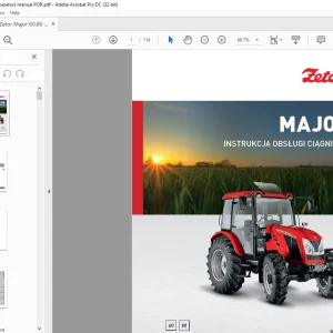 Zetor INSTRUKCJA 60 80  OBSŁUGI CIĄGNIKÓW - PDF DOWNLOAD (Polish)
