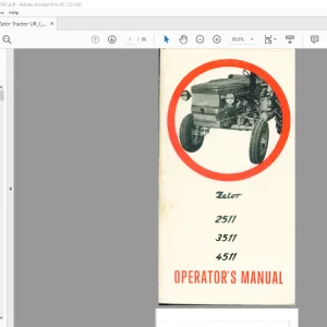 Zetor Tractor 2511 3511 4511 Operator's Manual - PDF DOWNLOAD