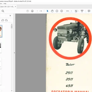 Zetor Tractor 2511 3511 4511 Operator's Manual - PDF DOWNLOAD
