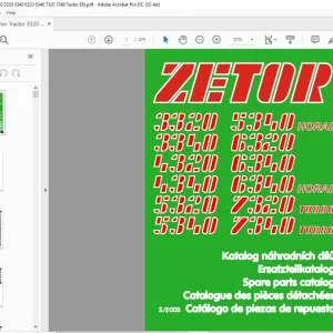 Zetor Tractor 3320 3340 4320 4340 5320 5340 5340 HORAL 6320 6340 6340 HORAL 7320 Turbo 7340 Turbo Spare Parts Catalog Manual - PDF DOWNLOAD