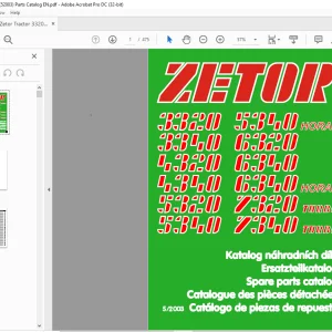 Zetor Tractor 3320 3340 4320 4340 5320 5340 5340 Horal 6320 6340 6340 Horal 7320 Turbo 7340 Turbo Parts Manual - PDF DOWNLOAD