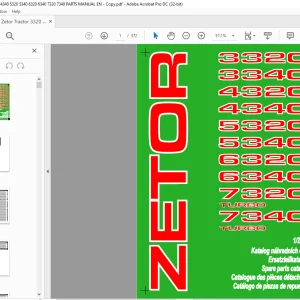Zetor Tractor 3320 3340 4320 4340 5320 5340 6320 6340 7320 Turbo 7340 Turbo Spare Parts Catalog Manual - PDF DOWNLOAD