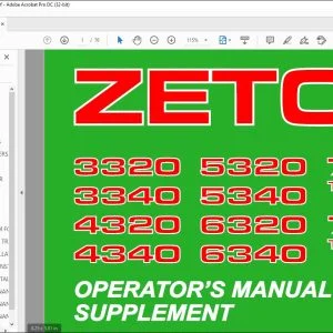 Zetor Tractor 3320 3340 4320 4340 5320 5340 6320 6340 7320 Turbo 7340 Turbo (Supplement) Operator's Manual - PDF DOWNLOAD