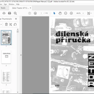 Zetor Tractor 4712 4718 5711 5718 5745 5748 6711 6718 6745 6748 Dilenska prirucka  - PDF DOWNLOAD