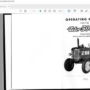 Zetor Tractor 50 Super Operating Manual - PDF DOWNLOAD