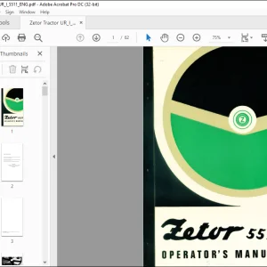 Zetor Tractor 511 Operator's Manual  - PDF DOWNLOAD