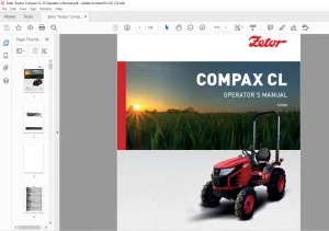 Zetor Tractor Compax CL 25 Operator's Manual - PDF DOWNLOAD