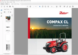 Zetor Tractor Compax CL 35 40 Operator's Manual  - PDF DOWNLOAD
