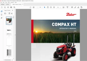 Zetor Tractor Compax HT 25 Operator's Manual - PDF DOWNLOAD