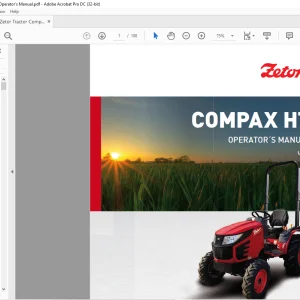 Zetor Tractor Compax HT 25 Operator's Manual - PDF DOWNLOAD
