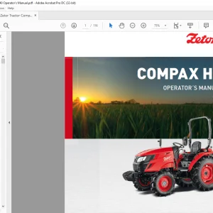 Zetor Tractor Compax HT 35 40 Operator's Manual - PDF DOWNLOAD
