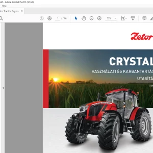 Zetor Tractor Crystal 150 160 KARBANTARTÁSI UTASÍTÁS manual - PDF DOWNLOAD