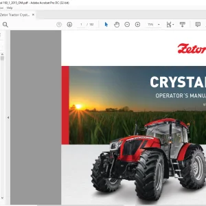 Zetor Tractor Crystal 150 Crystal 160 Operator's Manual - PDF DOWNLOAD