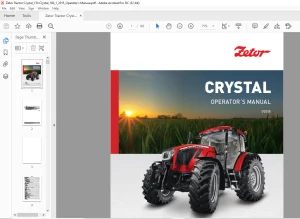 Zetor Tractor Crystal 150 Crystal 160 Operator's Manual -  PDF DOWNLOAD
