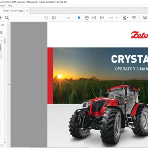 Zetor Tractor Crystal 150 Crystal 160 Operator's Manual -  PDF DOWNLOAD