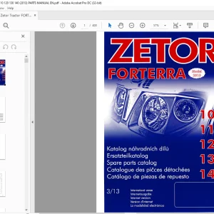Zetor Tractor FORTERRA 100 110 120 130 140 Spare Parts Manual - PDF DOWNLOAD