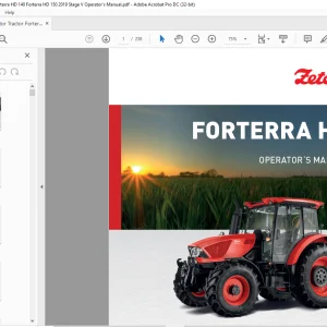 Zetor Tractor Forterra 130 Forterra 140 Forterra 150 Operator's Manual  - PDF DOWNLOAD