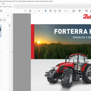 Zetor Tractor Forterra HD 130 Forterra HD 140 Forterra HD 150 Operator's Manual - PDF DOWNLOAD