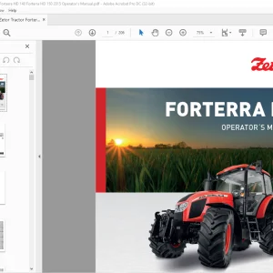 Zetor Tractor Forterra HD 130 Forterra HD 140 Forterra HD 150 Operator's Manual - PDF DOWNLOAD