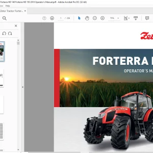 Zetor Tractor Forterra HD 130 Forterra HD140 Forterra HD 150 Operator's Manual -  PDF DOWNLOAD