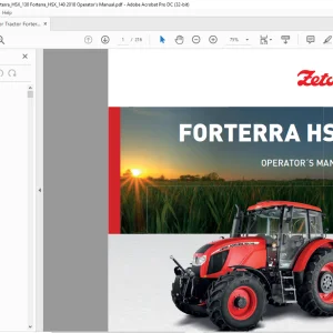 Zetor Tractor Forterra HSX 120 Forterra HSX 130 Forterra HSX 140 Operator's Manual - PDF DOWNLOAD