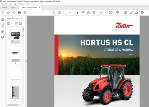 Zetor Tractor Hortus HS CL 65 Operator's Manual - PDF DOWNLOAD