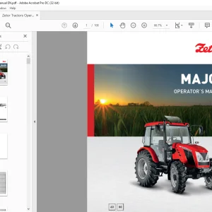 Zetor Tractor MAJOR 60 80 Operator's Manual - PDF DOWNLOAD