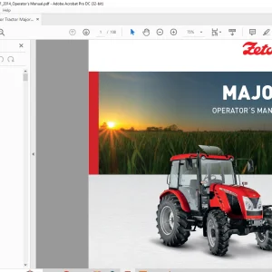 Zetor Tractor Major 60 Major 80 Operator's Manual - PDF DOWNLOAD