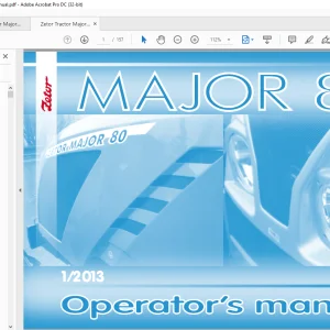 Zetor Tractor Major 80 Operator's Manual - PDF DOWNLOAD