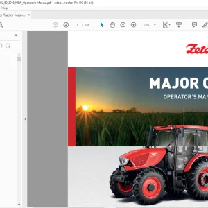 Zetor Tractor Major CL 60 Major CL 80 Operator's Manual -  PDF DOWNLOAD