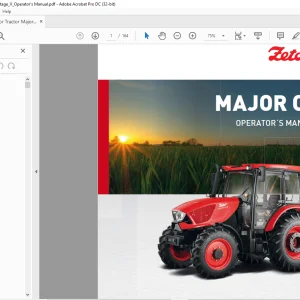 Zetor Tractor Major CL 80 Operator's Manual - PDF DOWNLOAD